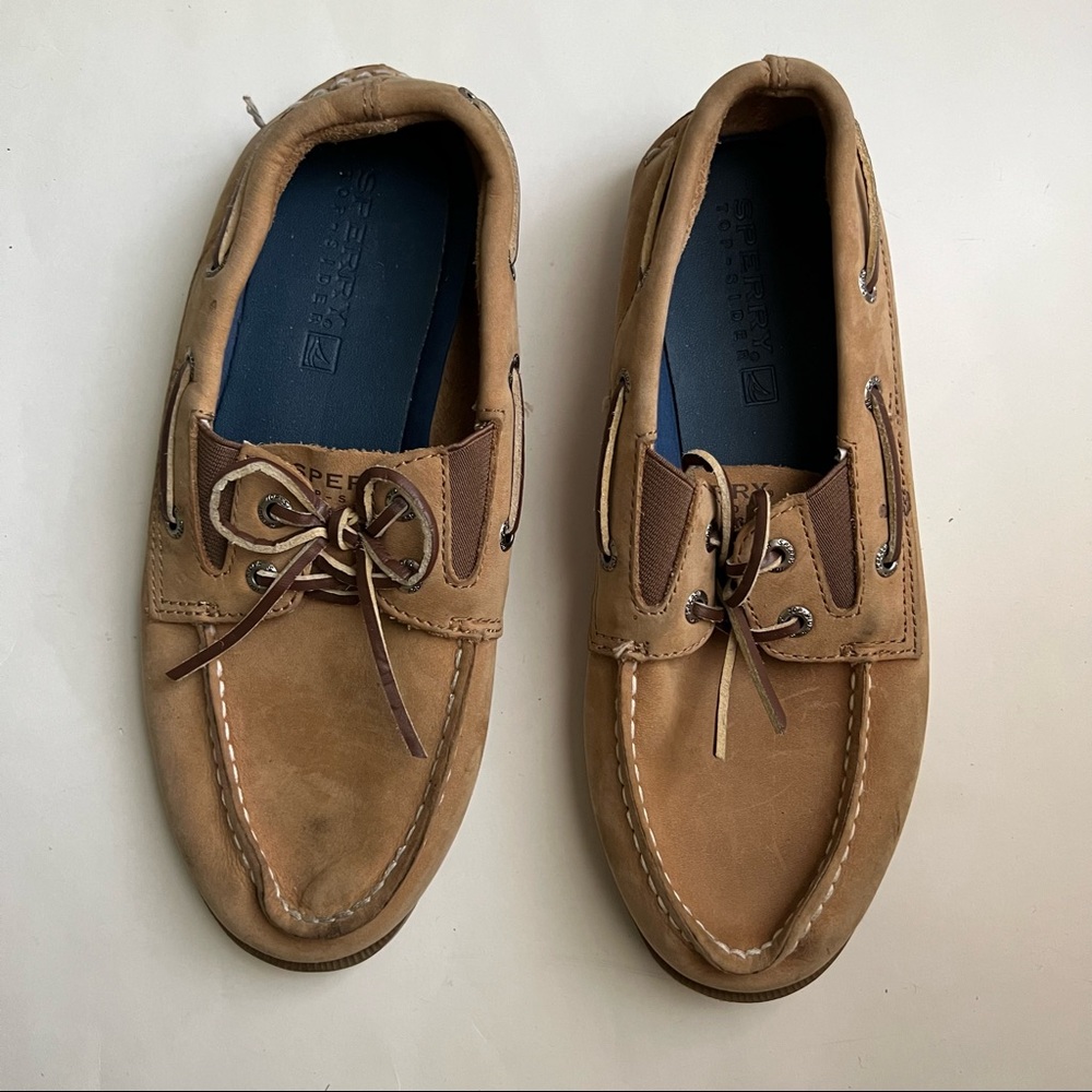 Used Sperry Boys Brown Boat Shoes - Size 4 - Picture 3 of 8
